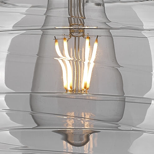 Edison Athens Deco Swirl 1 Light 12 inch Brushed Brass Semi-Flush Mount Ceiling Light